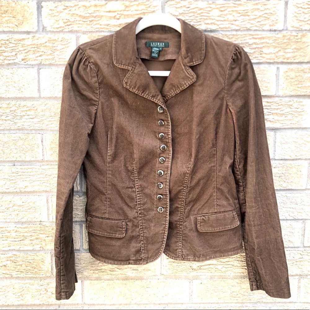 Lauren Ralph Lauren Brown Corduroy Blazer Tailored Fit - Picture 4 of 9